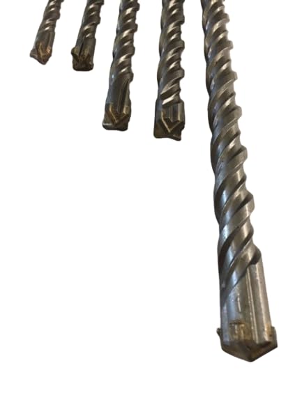 SDS Plus Masonry Drill Bit Set, Cross Tip 5 piece, 20mm 18mm 16mm 14mm 12mm for Masonry Brick Concrete in a plastic storage tube - Image 2