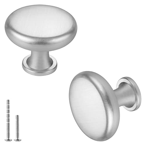 Homdiy 12 Pack Kitchen Drawer Knobs Cabinet Knobs - Brushed Nickel Cabinet Dresser Knobs Cabinet Door Knobs Round Modern Hardware Solid Cupboard Knobs For Dresser Drawers #TOP15