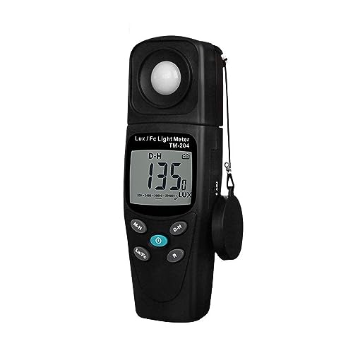 Medidor De Luz Digital, Luxómetro Portátil, LUX/FC Medidor De Luz Digital Luxmeter 200.000 Lux Medidor De Luz Prueba Espectros Rango Automático Con Humedad Ambiental Y Medidor De Temperatura para Fábr