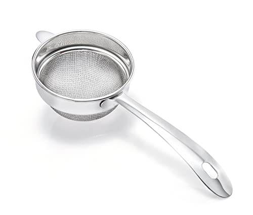 Image of Petals Double Mesh Tea Strainer and Sandasi Combo (Strainer- 9.6x23x5cm and Sandasi- 27x6.6x0.1cm)