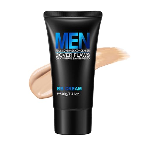 BB Cream Fond de teint hydratant pour homme - Correcteur de couleur pour un maquillage impeccable - Crème BB crème complète - Imperméable et durable - Correcteur...