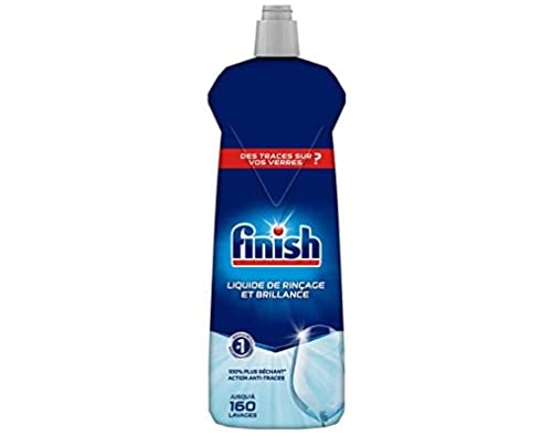 Finish Liquide de Rinçage Brillance et Séchage- Produit Lave-Vaisselle - Jusqu'à 160 lavages - 800 ml
