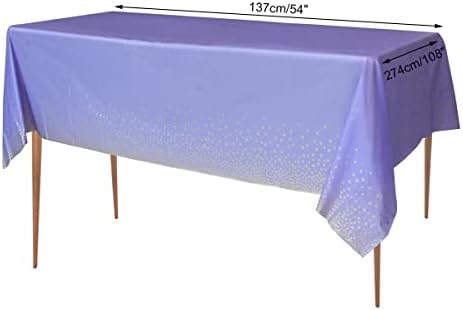 Ywediim Purple and Gold Party Tableware Set - Plates, Cups, Napkins, Tablecloth, Straws - for Wedding Birthday Party Anniversary Baby Shower Serves 25 Guests (Purple)