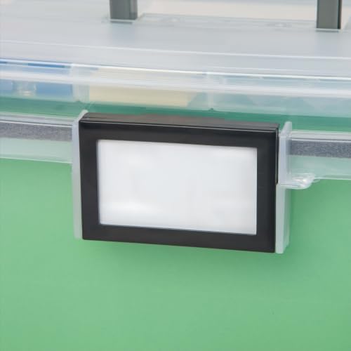 EDGUIOLV 19 Qt Clear Plastic Portable File Storage Box With Organizer Lid, Waterproof Seal & Secure Latches, Stackable Letter Legal Size Document Tote With Top Handle For Office Home Classroom - Image 5