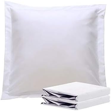 NTBAY 100% Brushed Microfiber 26x26 Euro Pillow Shams Set of 2, Super Soft and Cozy European Throw Pillow Covers, Wrinkle, Fade, Stain Resistant Square Pillow Cases, White
