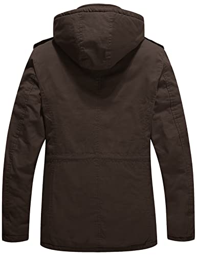 Image of WenVen Men's Winter Thickened Military Parka Jacket Warm Coat