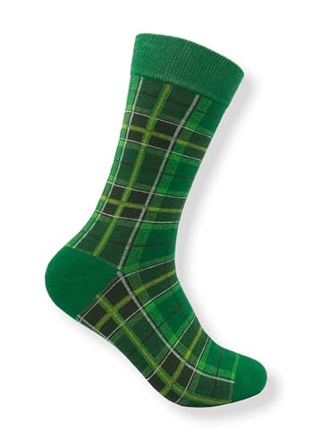 Chaussettes tartan irlandais vertes – Motif celtique classique inspiré de l'Irlande – Cadeau parfait pour la Saint-Patrick – EUR 44-47