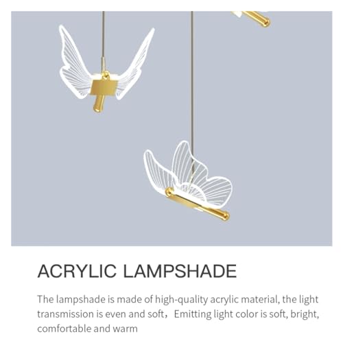 Éclairage suspendu plafond papillon à diffusion douce pour luminaire de chambre à coucher