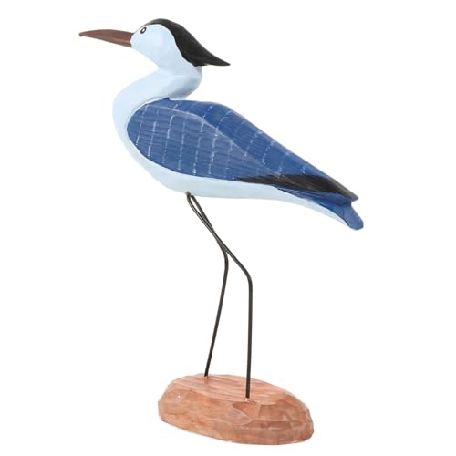 Sculpture d'oiseau en bois d'artisanat scandinave chic pour bureau