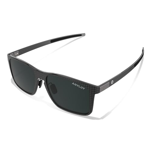 Image of ANYLUV Mens Sunglasses Polarized Upgraded Carbon Fiber Temple Sun Glasses Fashion Driving with UV Protection