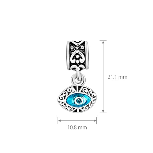 Abalorio azul de mal de ojo de plata para pulsera Pandora 4
