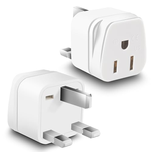 US to UK Plug Adapter, OFOAEEA 2 Pack Type G Travel Adaptor, UK Travel Plug Adapter, UK Power...