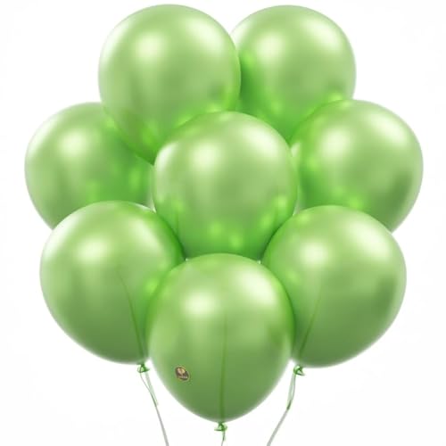 Image of AFTERLOON Natural Rubber Latex Mini Balloons 50 pcs Pearlized Lime Green 5 Inch, Plastic-Free Alternative Pearlescent Durable Thickened Extra Strong Helium Float, Baby Shower Garland Wedding Decor