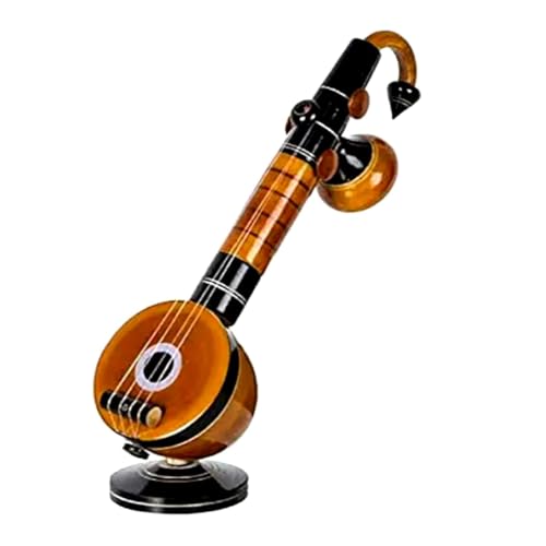 MAMU SHOP Eco-Friendly Eucalyptus Wooden Veena Home Decor Showpiece - Perfect Wall and Living Room Decoration Item, Unique Housewarming Gift for Couples and New Home - Versatile Room, 9 cm