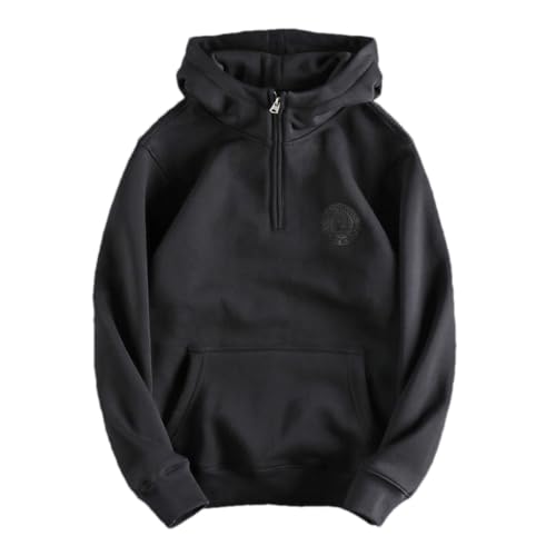 Sudadera de invierno térmica con bolsillo canguro y cuello alto acolchado