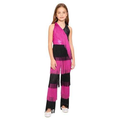 Disfraz Niñas Flapper Halter Neck sin mangas Rosa 12 años