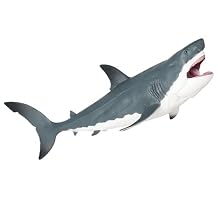 Megalodon Shark Figurine Prehistoric Movable Mouth Large Shark Toys Deep Sea Creature Ocean Animal Model for Kids Bath Toy Cake Topper