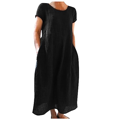 Robe longue en coton premium d'été pour femme avec finitions minimalistes soignées