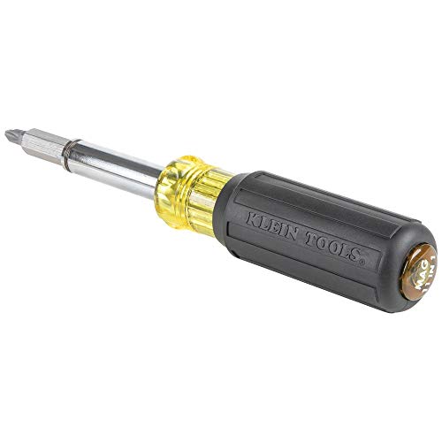 Klein Tools 32500MAG Magnetic Multi-Bit Screwdriver/Nut Driver, 11-in-1 Multi Tool with 8 Bits, 3 Nut Driver Sizes, Cushion Grip Handle