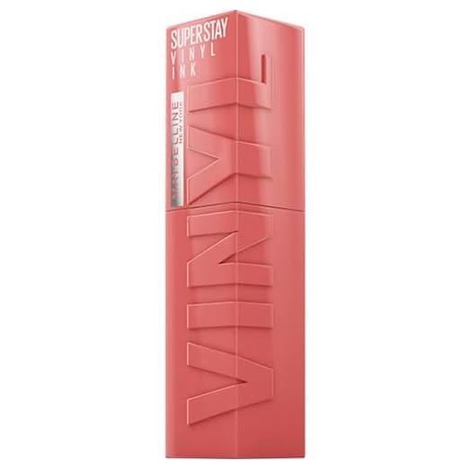 Maybelline Super Stay Vinyl Ink Longwear No-Budge Liquid Lipcolor Makeup, Highly Pigmented Color and Instant Shine, Charmed, Pink Lipstick, 0.14 fl oz, 1 Count