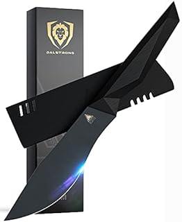 DALSTRONG Barong Chef Knife - 7" (18 cm) - Shadow Black Series - Black Titanium Nitride Coated - High Carbon - 7CR17MOV-X Vacuum Treated Steel- Sheath - NSF Certified