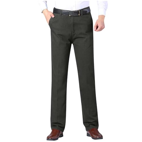Men's Vintage Tweed Dress Pants Casual Work Slacks Trousers Regular Fit Pleated Front Suit Pants for Business