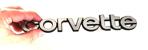Image of Replacement for Corvette 1980-1982 C3 Rear Bumper Emblem Badge Script Corvette New (Chrome)