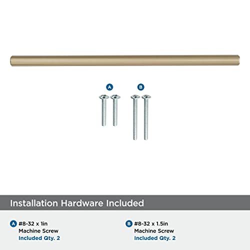 Image of Amerock 7-9 /16 inch Bar Pulls Golden Champagne Drawer Pull | 7-9 /16 inch (192mm) Center-to-Center Mounting Distance and 9-15 /16 inch Overall Length, Durable Carbon Steel Cabinet Hardware