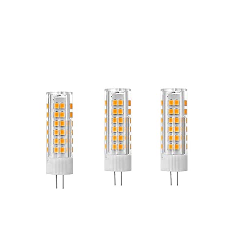 ZHIYUE Bombillas LED G4 7W Blanco Cálido 3000k 700LM AC220-240V No Regulable reemplaza la bombilla halógena G4 70W base G4 candelabros de sala de estar, lámparas de pared(paquete de 3)