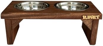 Comedouro para Cães e gatos Toronto Elevado e com potes de Inox P