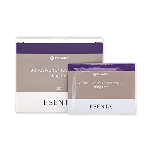 ConvaTec ESENTA Adhesive Remover Wipes for Around Stomas and Wounds, Sting Free, Alcohol Free, 25ct Box (Pack of 1)