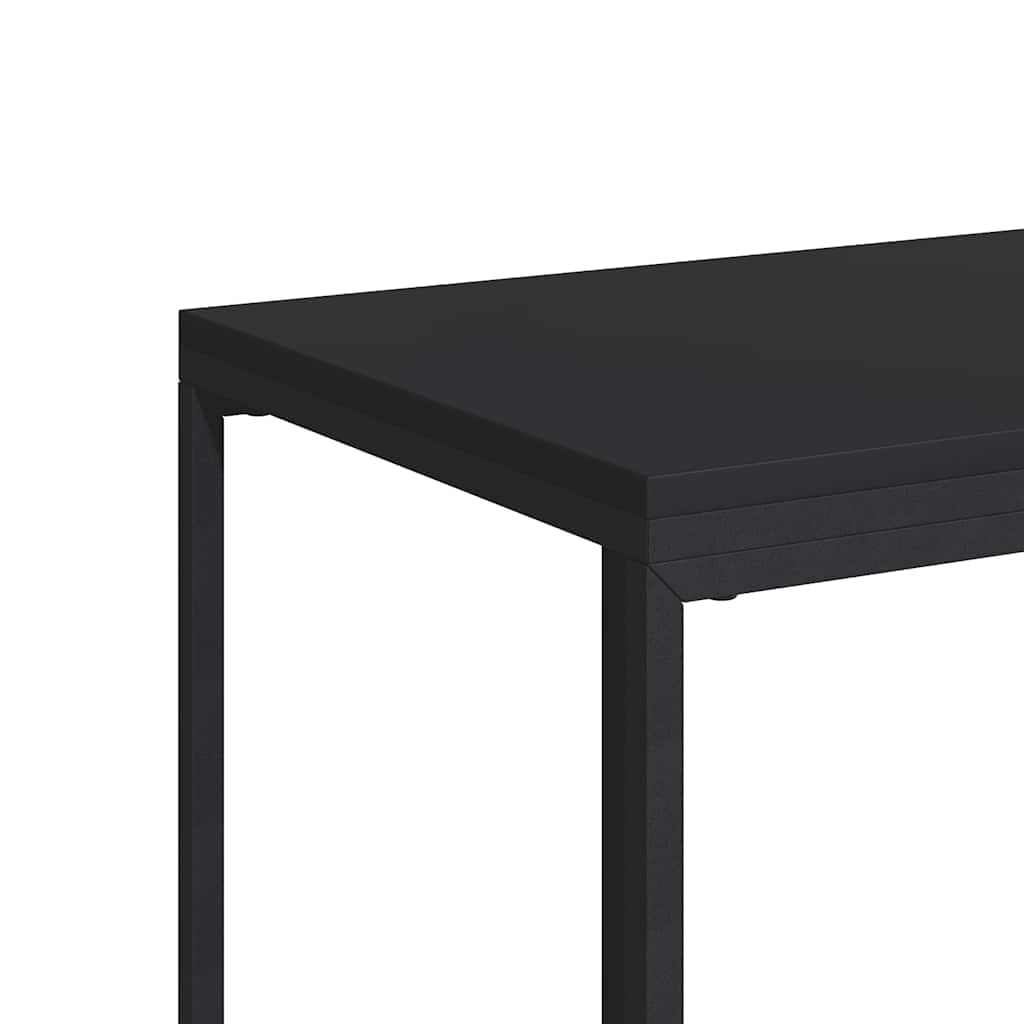 Mesa auxiliar con ruedas, color negro, 40 x 30 x 63,5 cm, diseño C, de madera y hierro, mesa baja moderna, pequeña, ahorra espacio y resistente, para salón, dormitorio, oficina