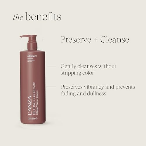 L'ANZA Healing Colorcare Purple Shampoo For Blondes & Highlights Purple Toning Shampoo, Neutralizes Brass, Brightens Blonde, Adds Shine, Repairs, Moisturizing, Color Safe, Sulfate Free