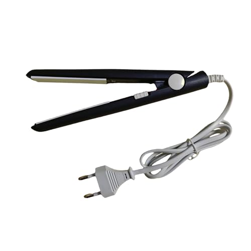 Nero 2 in 1 Mini piastra per capelli,Curling Asta dritta Raddrizzatore,Piastra riscaldante in ceramica,Ferro arricciacapelli piatto in ceramica portatile bigodino per capelli
