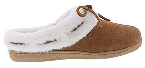 Clarks Women's Sydney Indoor Outdoor Faux Fur Slippers (10 M US, Cognac Cow Suede)2