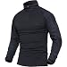 MAGCOMSEN Cotton Shirts for Men with Pocket Airsoft Paintball Camping Hiking T-Shirt Hunting Tshirt Black