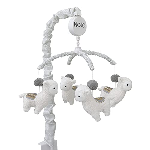 Image of NoJo Mama's Little Llama & Charcoal Musical Mobile, Grey, White