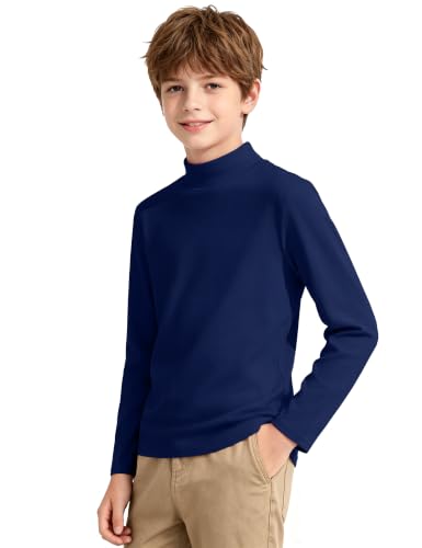Image of Auranso 3 Pack Boys Turtleneck Long Sleeve Shirts Girls Kids Warm Tops