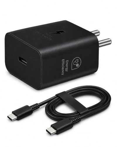 Image of KARWAN 25W Super Fast Charger with Cable [2Yrs Warranty] SFC 2.0 Adapter Compatible with Samsung Galaxy S /A /M /F /Z Series,S25 /S24 /S23 /S22 /S21 /Fe /Plus /Edge /Ultra /Flip /Fold & More, BIS Certified Charger