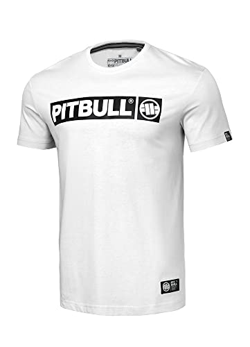 PITBULL - Camiseta de Hombre Manga Corta Blanco XXL - Camiseta Básica 100% Algodón con Cuello Redondo, Corte Regular Clásico para Hombre, Ropa Casual Moderna para Uso Diario y Deportivo