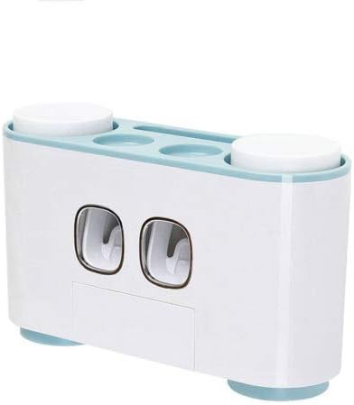 Mancai Auto Squeezing Toothpaste Dispenser Toothbrush Holder (Blue)