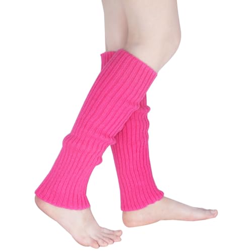 Image of FZBNSRKO Women Girls 80s Knit Leg Warmers Ribbed Long Leg Warmers for Party Sports Accessories
