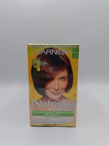 Garnier Nutrisse - Coloración permanente nutritiva, 6.66 rojo intenso