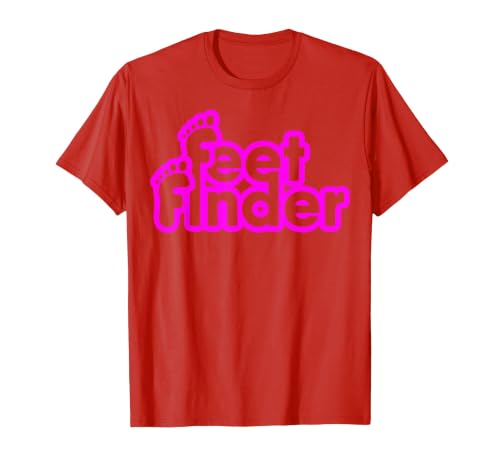 Feetfinder Funny for Men Women T-Shirt, Men, Red, Large