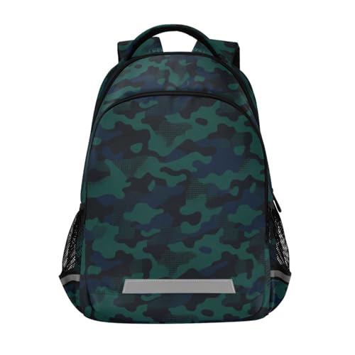 miaozhen Mochilas grandes para niños de camuflaje negro y verde para la escuela con mochilas grandes para la universidad, mochilas para adolescentes, mochilas de mujer para escuela