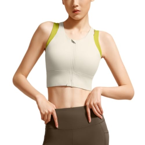 Soutien-gorge d'entraînement pour femme avec fermeture éclair avant haute résistance