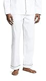 Sleepy Jones Men's End On End PJ Pants, White, Medium
