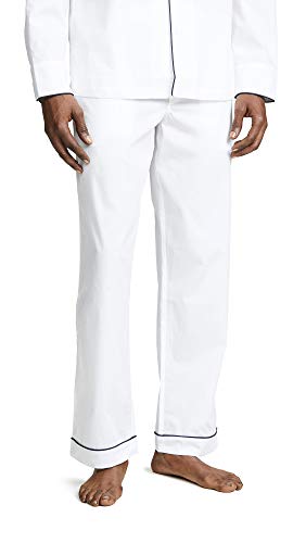 Sleepy Jones Men's End On End PJ Pants, White, Medium