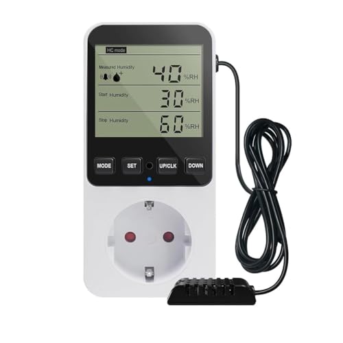Rtauhife Controlador de Humedad, Controlador de Temperatura, Enchufe de 230 V, Interruptor de Temperatura, Interruptor de Termostato, Enchufe de la UE
