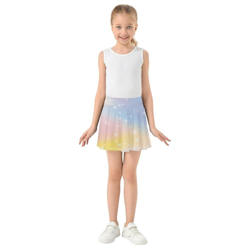 Rainbow Tennis Skirt for Girls with Built-in Shorts Flowy Little Girls Golf Skort Sports Skirts with Pockets3